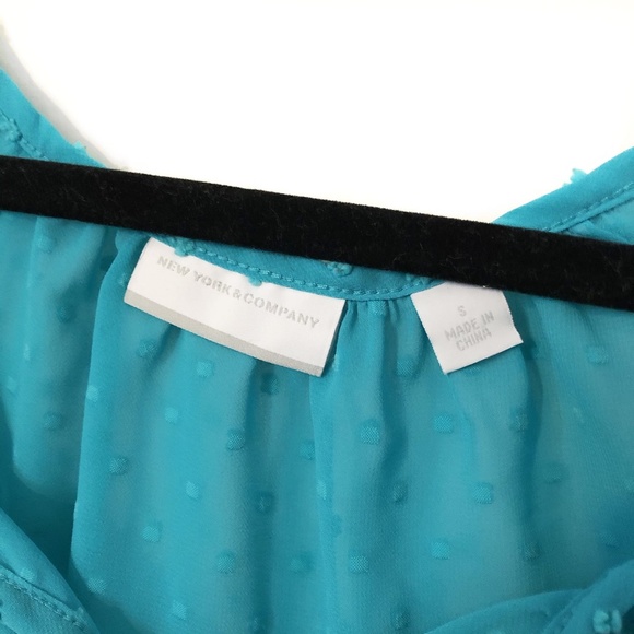 Blue Blouse Size Small Sheer Oversized New York & Company - Picture 3 of 4